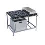 Imagem de Fogão Industrial 4 bocas 30X30 com Banho Maria e Forno M22 S2000 Metalmaq