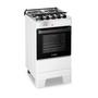 Imagem de Fogao Inox Tampa de Vidro Forno 50L Limpa Fácil Automático Esmaltec IDEAL Top Branco 4 bocas Bivolt