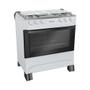 Imagem de Fogão Mueller 5 Bocas MFI5BB Automático Mesa de Inox Forno 81,6 Litros