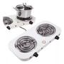 Imagem de Fogão Portátil Elétrico 220v 2 Bocas Cozinha Viagem Mesa Churrasco Ar Livre Mala Maleta Camping - Fix