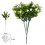 Imagem de FOLHAGEM COM MINI FLOR PLT. X6 GALHOS BRANCO 25cm