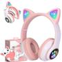 Imagem de Fone de Gatinho Sem Fio Bluetooth On Ear com Entrada para Cabo P2 Auxiliar- CAT EAR