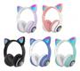 Imagem de Fone de Gatinho Sem Fio Bluetooth On Ear com Entrada para Cabo P2 Auxiliar- CAT EAR
