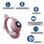 Imagem de Fone de Ouvido Bluetooth Headphone Led Light Gatinho Anime c/ Selo Anatel Para Menina Menino