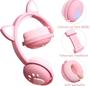 Imagem de Fone De Ouvido Bluetooth LED Orelha Gato Infantil Headphone rosa