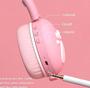 Imagem de Fone De Ouvido Bluetooth LED Orelha Gato Infantil Headphone rosa