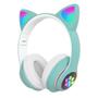 Imagem de Fone De Ouvido Bluetooth Orelha Gatinho Infantil Led Sem Fio