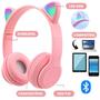 Imagem de Fone De Ouvido Bluetooth Orelha Led Gato Infantil Headphone