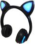 Imagem de Fone de Ouvido Bluetooth Orelhas de Gato Preto