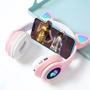 Imagem de Fone De Ouvido Gatinha Bluetooth Headphone Orelha RGB