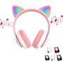 Imagem de Fone de Ouvido Gatinho Bluetooth Infantil com Luzes LED