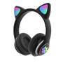 Imagem de Fone De Ouvido Gatinho Bluetooth Rgb Com Microfone Chamada