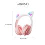 Imagem de Fone De Ouvido Gatinho Bluetooth Rosa Led Feminina Infantil