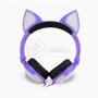 Imagem de Fone De Ouvido Gatinho Fox Fio C/ Led Infantil Roxo