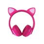 Imagem de Fone De Ouvido Headphone Bluetooth Com Orelha De Gato Rosa