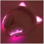Imagem de Fone De Ouvido Headphone Bluetooth Com Orelha De Gato Rosa
