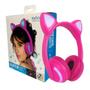 Imagem de Fone De Ouvido Headphone Bluetooth Com Orelha De Gato Rosa