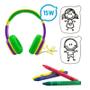 Imagem de Fone de ouvido headphone toon roxo/verde - hp302 