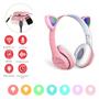 Imagem de Fone De Ouvido Headset Gamer Rosa Led Gatinho Pc Cel 