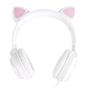 Imagem de Fone De Ouvido Headset Kitty Ear - Orelha De Gato Branco Com Microfone Cabo 1.2m Plug P2 Estereo P3 - Ke110b