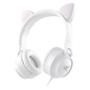 Imagem de Fone De Ouvido Headset Kitty Ear - Orelha De Gato Branco Com Microfone Cabo 1.2m Plug P2 Estereo P3 - Ke110b