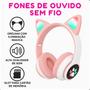 Imagem de Fone de Ouvido Infantil Bluetooth Rosa com LED