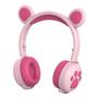 Imagem de Fone De Ouvido Led Cat Bluetooth  C/Microfone Embutido Rosa - Hello Bear