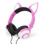 Imagem de Fone De Ouvido Led Orelha Gato Gatinha P2 Headphone Rosa