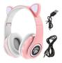 Imagem de Fone De Ouvido Orelha De Gatinho Gamer Bluetooth - Rosa