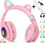 Imagem de Fone de Ouvido Orelha De Gato Bluetooth 5.0 Com Led Headset sem Fio Headphone