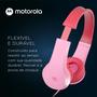 Imagem de Fone De Ouvido Original Motorola Moto JR 200 Kids, Isolamento de ruido - Rosa
