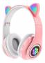 Imagem de Fone De Ouvido Over-ear Sem Fio Cat Stn-28 Rosa Com Luz Led