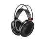 Imagem de Fone de Ouvido Preto Sem Fio Recarregável USB LED RGB Earpads Confortáveis e Microfone Embutido Bluetooth Som HD