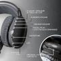 Imagem de Fone de Ouvido Preto Sem Fio Recarregável USB LED RGB Earpads Confortáveis e Microfone Embutido Bluetooth Som HD