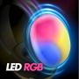 Imagem de Fone de Ouvido Preto Sem Fio Recarregável USB LED RGB Earpads Confortáveis e Microfone Embutido Bluetooth Som HD