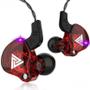 Imagem de Fone de Ouvido Profissional Original QKZ AK6 Vermelho In-Ear Hi-Fi Alta Qualidade + Case