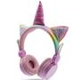 Imagem de Fone de Ouvido Sem Fio Bluetooth Unicórnio Infantil Rosa