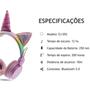 Imagem de Fone de Ouvido Sem Fio Bluetooth Unicórnio Infantil Rosa