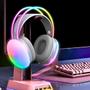 Imagem de Fone De Ouvido Sem Fio Bluetooth V5.3 Com LED Rosa