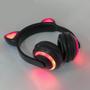 Imagem de Fone Gatinho Com Fio Com Led Infantil Unisex Gata Linda