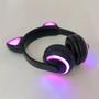 Imagem de Fone Gatinho Com Fio Com Led Infantil Unisex Gata Linda