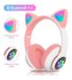 Imagem de Fone Gatinho Headset Sem Fio Led Bluetooth Infantil Meninas