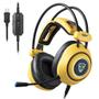 Imagem de Fone headset gamer motospeed h19 amarelo 7.1 usb fmshs0104ama