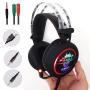 Imagem de Fone Headset Microfone Sistema Som virtual Surround 7.1 Jogos Gamer Com Adaptador KP401