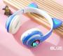 Imagem de Fone Orelha De Gato Headphone Gatinho Com Led Fone Bluetooth - Azul - ALTERNADOS