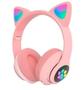 Imagem de Fone Orelha De Gato Headphone Gatinho Com Led Fone Bluetooth - Azul - ALTERNADOS