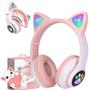 Imagem de Fone Orelha De Gato Headphone Gatinho Com Led Fone Bluetooth