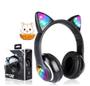 Imagem de Fone Orelha De Gato Headphone Gatinho Com Led Fone Bluetooth Dobrável