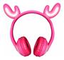 Imagem de Fone ouvido bluethooth s/fio rena c/led hf-c241bt rosa
