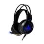 Imagem de Fone PC Headset Gamer Com Graves Amplificados LED Azul Drives 40mm Haste Ajustável Preto 